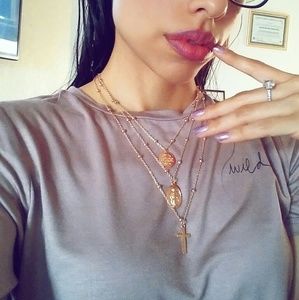 Sold Cross 3 layerd necklace rosmary